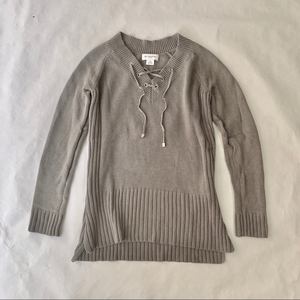 Liz Claiborne lace up sweater - size S petite